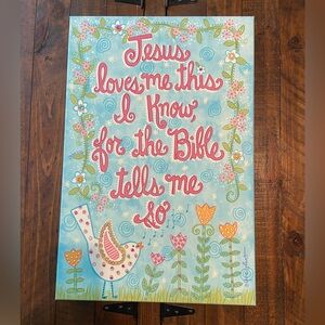 Jesus Loves Me Little Girl Wall Decor